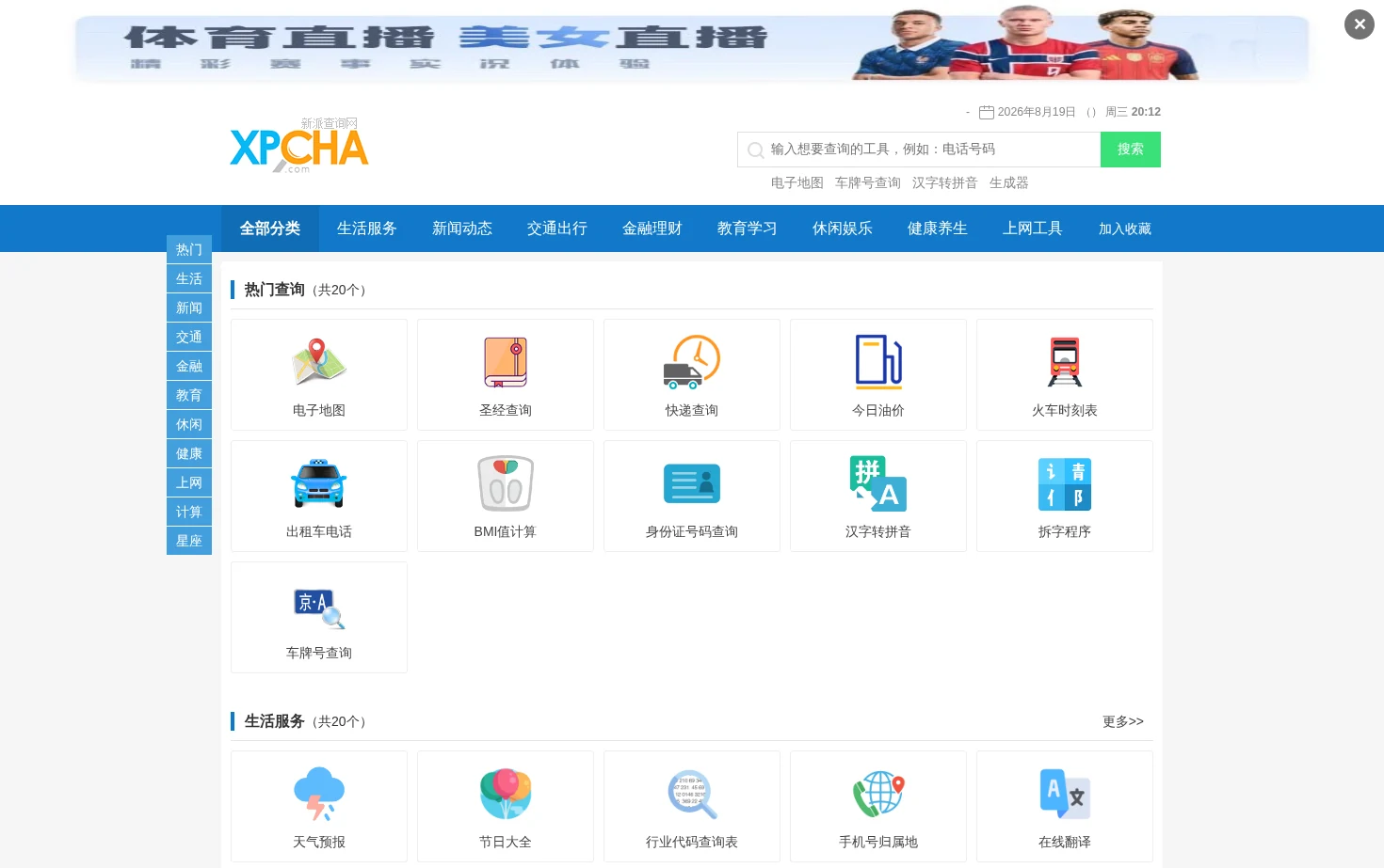 新派查询网 页面快照